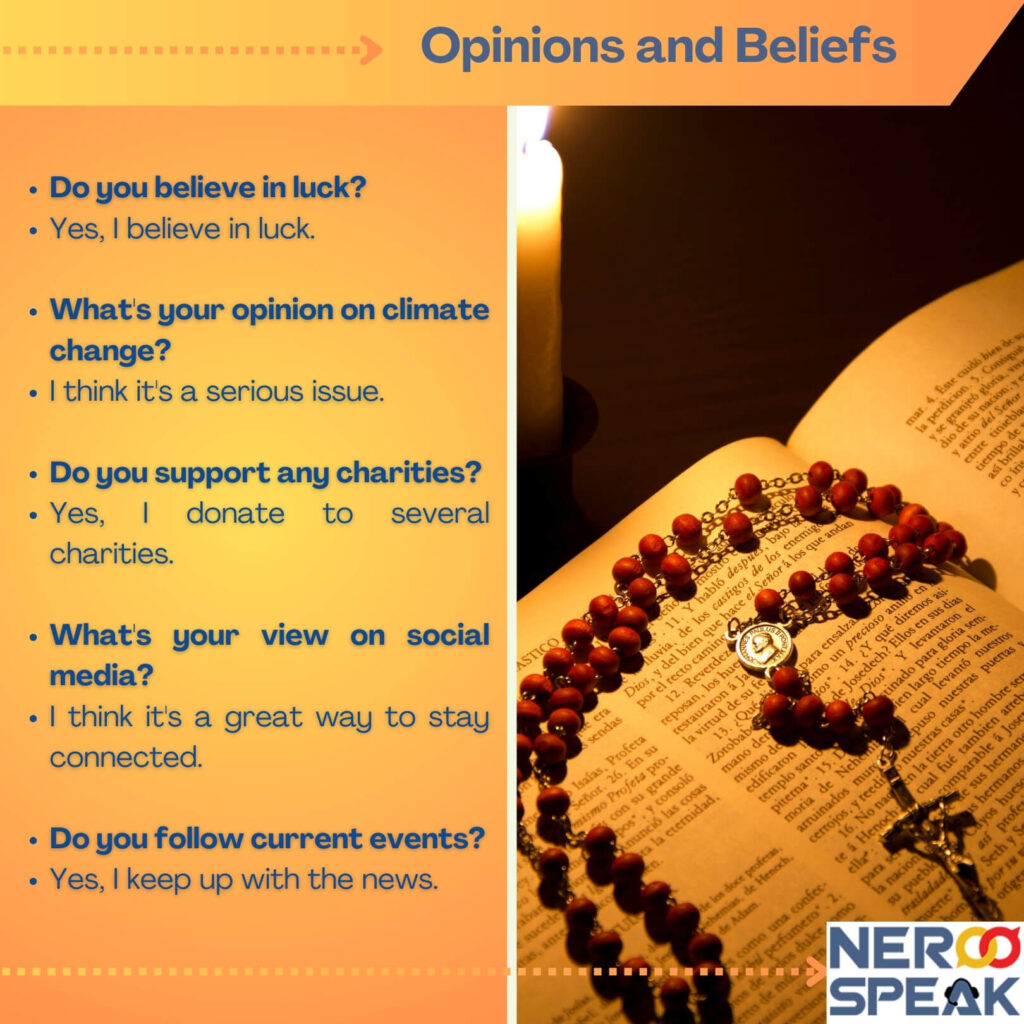 Opinions and Beliefs