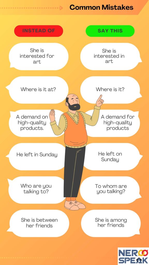 Common Mistakes with Prepositions Examples - Neroo Speak